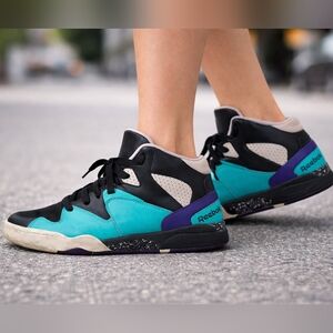 Reebok Sneakers Black Teal Mens 7.5